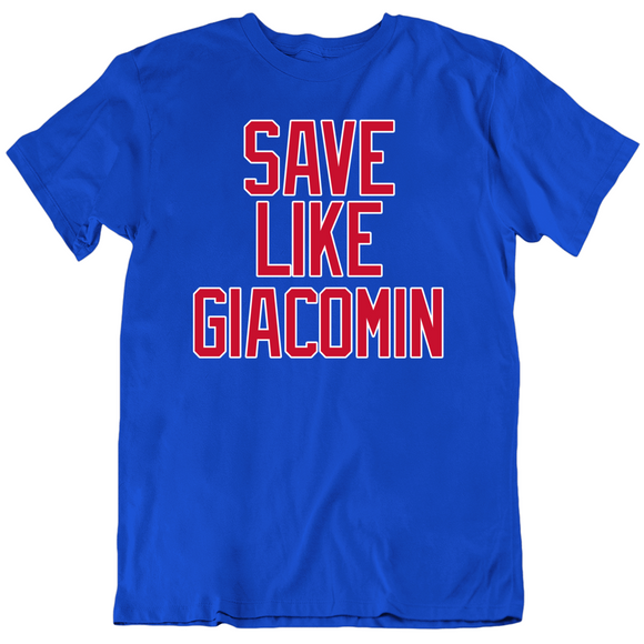 Ed Giacomin Save Like Giacomin New York Hockey Fan T Shirt