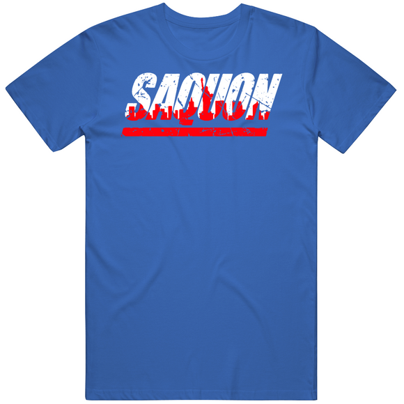 Saquon Barkley New York Football Fan Skyline Distressed T Shirt
