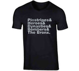 New York Baseball Names Distressed T Shirt